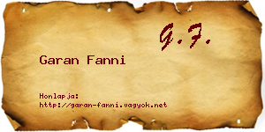 Garan Fanni névjegykártya
